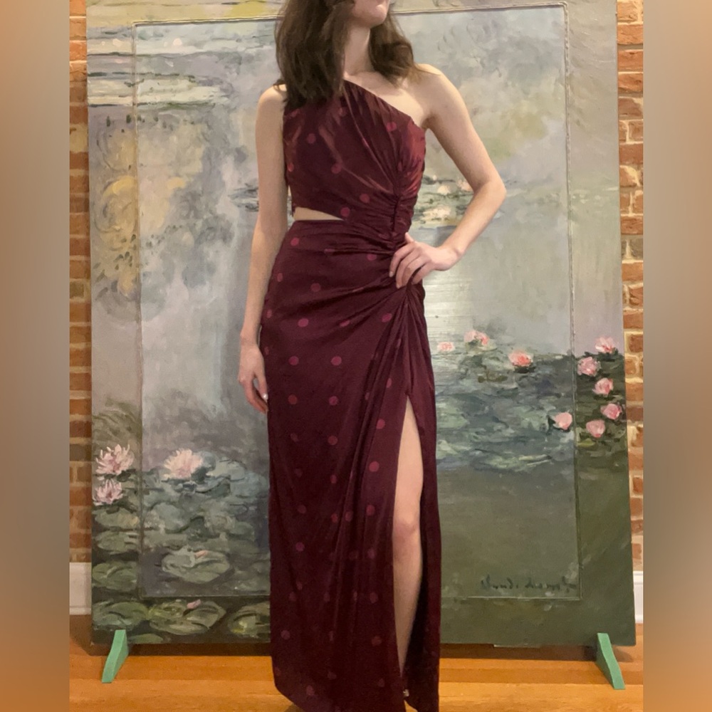 Abercrombie & Fitch Burgundy One-Shoulder Dress, XS
